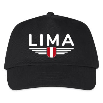 Lima Design – Perus Hauptstadt erleben - Kinder Basecap - Schwarz - Vorne
