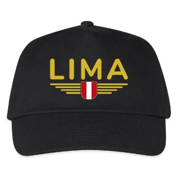 Lima Design – Perus Hauptstadt erleben - Kinder Basecap - Schwarz - Vorne