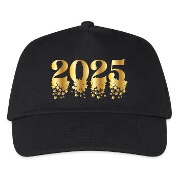 2025 Silvester Outfit Damen Herren – Modern Lustig - Kinder Basecap - Schwarz - Vorne