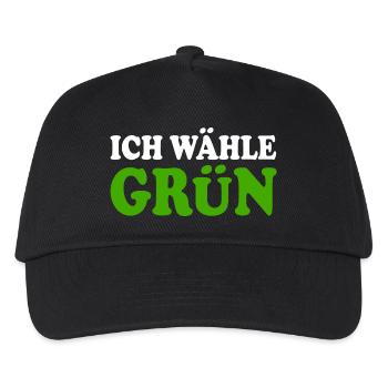 ich wähle grün - Kinder Basecap - Schwarz - Vorne