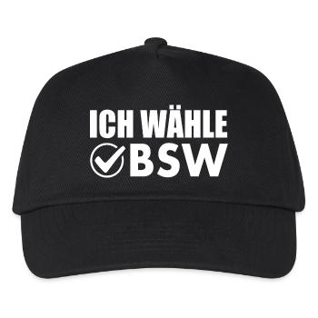 ich wähle bsw - Kinder Basecap - Schwarz - Vorne