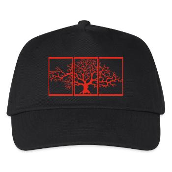 Blick in die Natur (rot) - Kinder Basecap - Schwarz - Vorne
