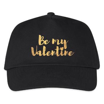 Be my Valentine Valentinstag Liebe Herz I love you - Kinder Basecap - Schwarz - Vorne