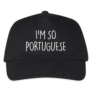 I'M SO PORTUGUESE Portugiesisch Portugal - Kinder Basecap - Schwarz - Vorne