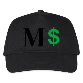Buchstabe M Dollar - Kinder Basecap - Schwarz - Vorne