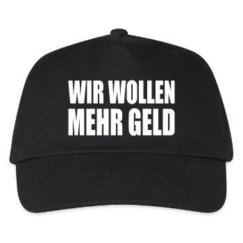 wir wollen mehr geld - Kinder Basecap - Schwarz - Vorne