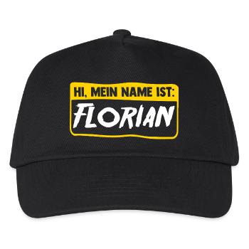 Florian - Kinder Basecap - Schwarz - Vorne