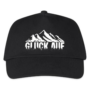 Glueck auf Berg - Kinder Basecap - Schwarz - Vorne