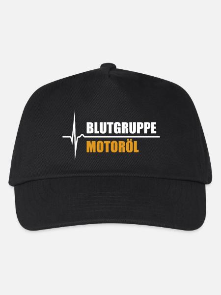 Blutgruppe Motoröl - da steigt dein Puls - Kinder Basecap - Schwarz