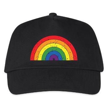 Regenbogenfarben Pride Month LGBTQ+ Grunge Textur - Kinder Basecap - Schwarz - Vorne