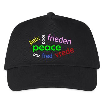 Peace word cloud - Kids’ Baseball Cap - black - Front