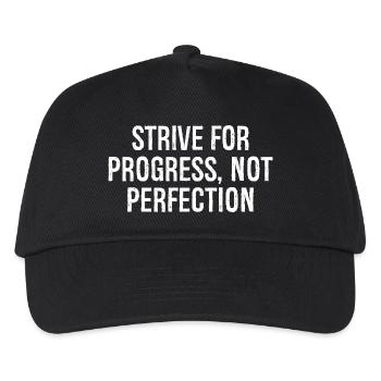 strive for progress not perfection - Kids’ Baseball Cap - black - Front