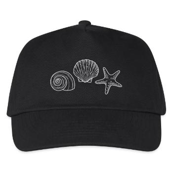 Coquillage, Étoile de mer, Escargot - blanc - Casquette de baseball Enfant - noir - Devant