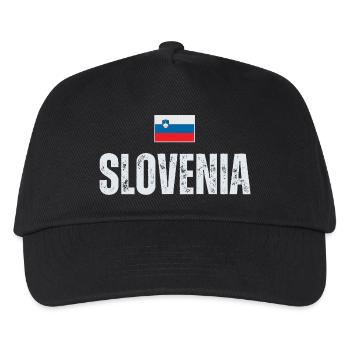 Slowenische Flagge, slowenischer Patriot - Kinder Basecap - Schwarz - Vorne