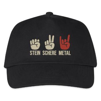 Stein Schere Metal Band Heavy Metal Musik - Kinder Basecap - Schwarz - Vorne
