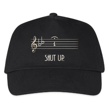 Schweigen durch Notenauge shut up quotes - Kinder Basecap - Schwarz - Vorne
