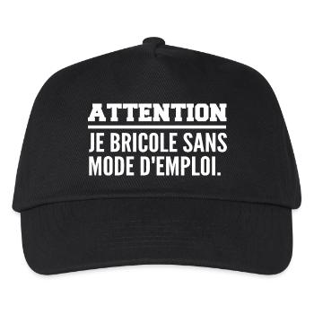 Attention, je bricole sans mode d’emploi - Casquette de baseball Enfant - noir - Devant