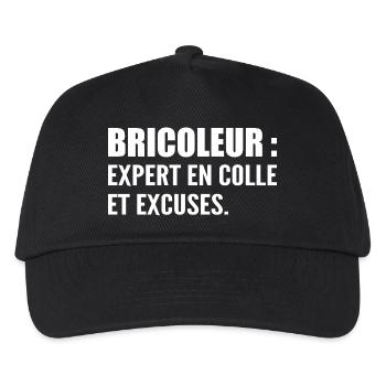 Bricoleur : expert en colle et excuses - Casquette de baseball Enfant - noir - Devant