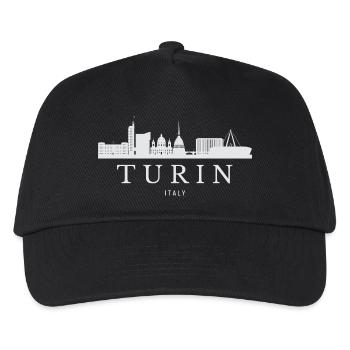 Skyline von Turin, Turin, Italien - Kinder Basecap - Schwarz - Vorne
