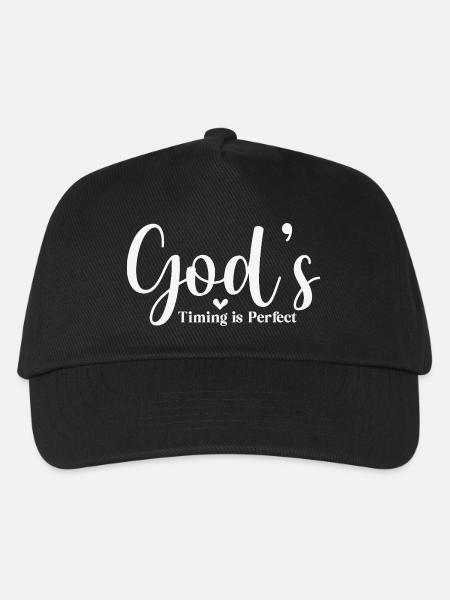 God's Timing Is Perfect - Kids’ Baseball Cap - black