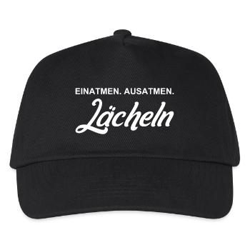 Inhale - Exhale - Smile - Kids’ Baseball Cap - black - Front