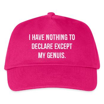I have nothing to declare except my genuis - Kids’ Baseball Cap - fuchsia - Front