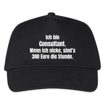 Berater Spruch: 300 Euro Stunde - Kinder Basecap - Schwarz - Vorne