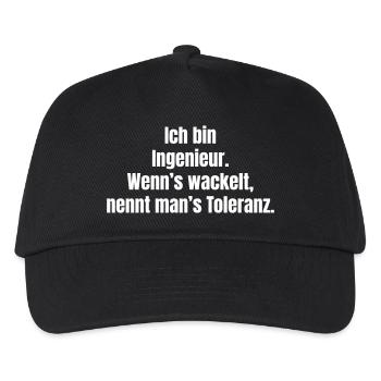 Ingenieurwitz: Wenn's wackelt, Toleranz - Kinder Basecap - Schwarz - Vorne