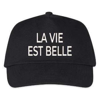 La Vie Est Belle – Französischer Chic - Kinder Basecap - Schwarz - Vorne