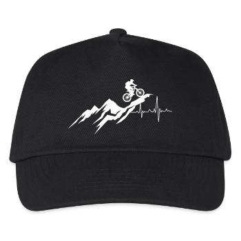 Mountain Bike Downhill Heartbeat - Kids’ Baseball Cap - black - Front