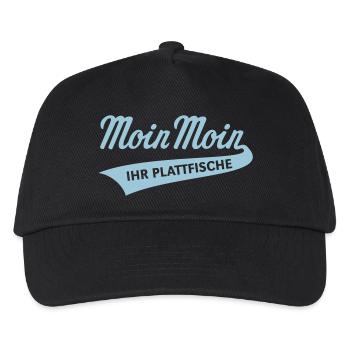 Moin Moin – Ihr Plattfische (Low German Skyblue) - Kids’ Baseball Cap - black - Front