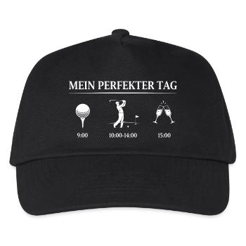 Golf Perfekter Tag - Kinder Basecap - Schwarz - Vorne