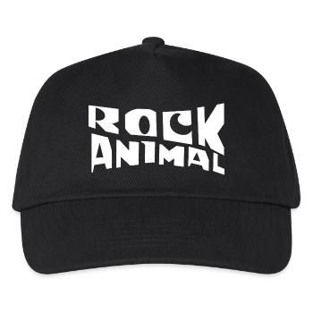 Rock Animal: Kräftige monochrome Grafik - Kinder Basecap - Schwarz - Vorne
