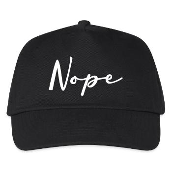 Nope handwriting logo on black - Kids’ Baseball Cap - black - Front