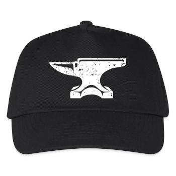Schmiedetes Amboss-Ikonen-T-Shirt - Kinder Basecap - Schwarz - Vorne