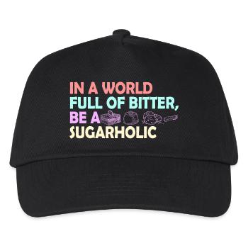 Sugarholic World Quote - Kids’ Baseball Cap - black - Front