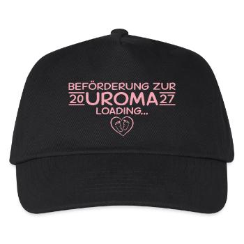 Befördert zur Uroma 2027 – Babyparty Geschenk - Kinder Basecap - Schwarz - Vorne