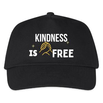 La gentillesse est gratuite – T-shirt minimaliste poignée de main dorée - Casquette de baseball Enfant - noir - Devant