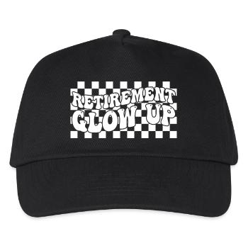 Ruhestand Glow Up Retro Checkerboard Ruhestand - Kinder Basecap - Schwarz - Vorne