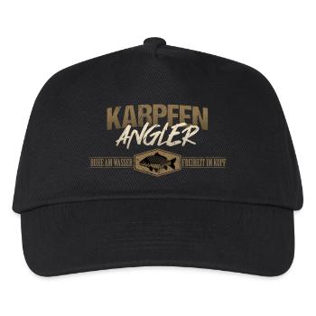 Karpfen Angler - Kinder Basecap - Schwarz - Vorne