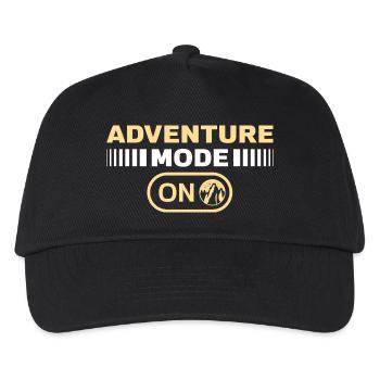 Adventure Mode on Wandern Berge Bergsteigen - Kinder Basecap - Schwarz - Vorne