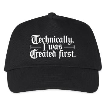Techniquement, j’ai été créé en premier - Casquette de baseball Enfant - noir - Devant