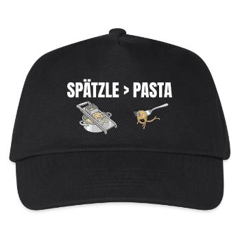 Spätzle sind besser als Pasta Schwäbisch - Kinder Basecap - Schwarz - Vorne