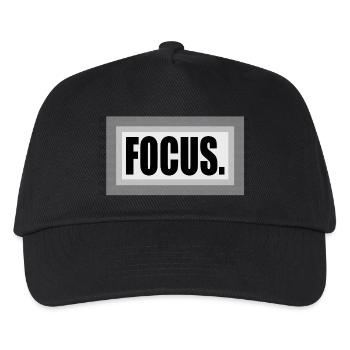 Fokus auf das Rauschen – Typografiedesign - Kinder Basecap - Schwarz - Vorne