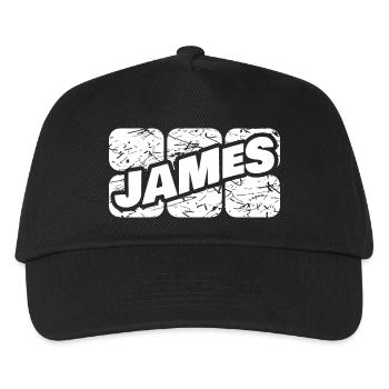 First name James - Kids’ Baseball Cap - black - Front