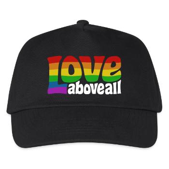 Love Above All | Rainbow Pride Design - Kids’ Baseball Cap - black - Front