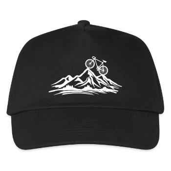Mountain Bike Rocky Landscape Silhouette - Kids’ Baseball Cap - black - Front