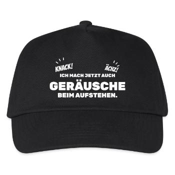 Geräusche beim Aufstehen - Lustig Älter werden - Kinder Basecap - Schwarz - Vorne
