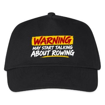 Warning - May Start Talk About Rowing - Rudern - Kinder Basecap - Schwarz - Vorne