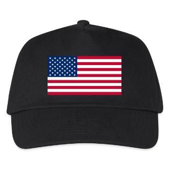 USA flag banner - Kids’ Baseball Cap - black - Front